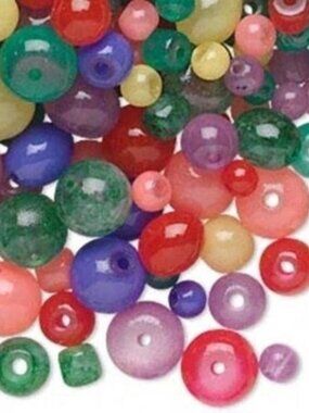 Mixed Color Size Shape 4-8mm Colorful Glass Beads 50 pcs